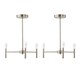 image 1 of Set of 2 Brea - Antique Brass 3 Arm Semi Flush Fittings Only Bronze