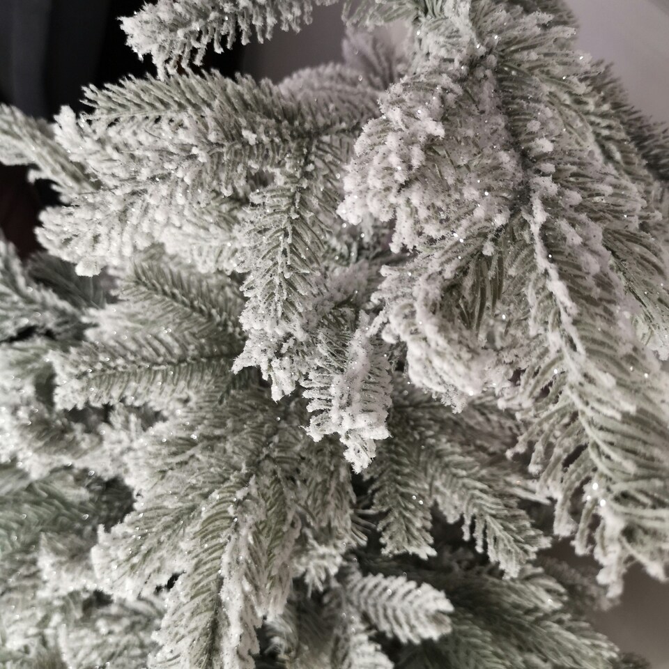 image 1 of 150cm 5ft Grey Frosted Grandis Fir PE / PVC Mix Hinged Festive Christmas Tree 1038 tips