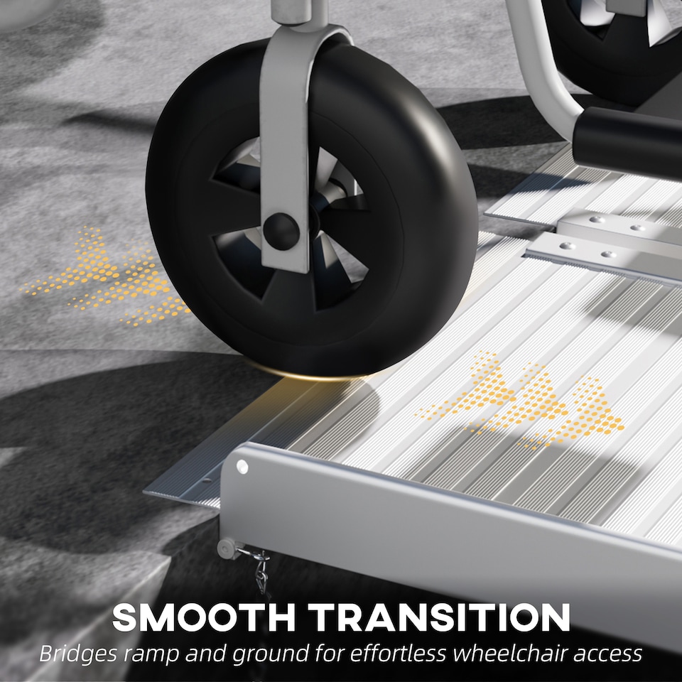 image 1 of HOMCOM Folding Aluminum Wheelchair Ramp Portable Assist Suitcase Access Aid Disabled 6ft