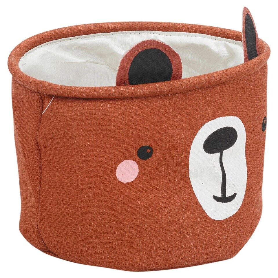image 1 of 2 Pc Kids Animal Character Storage Baskets Toys Space Saving Organiser Hampers | Brown | Brown Bear