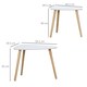 image 3 of HOMCOM Nesting Coffee Table, Set of 2 Side Tables, Stacking End Tables with Solid Wood Legs, for Living Room Bedroom, White | White