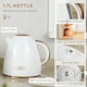 image 3 of HOMCOM 1.7L Kettle and Toaster Set with Defrost Reheat and Crumb Tray White