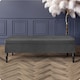 image 1 of Safar Plain 90cm Ottoman Storage Bench - Plush Velvet Shoe Bench - Steel Grey Upholstery Footstool with Storage