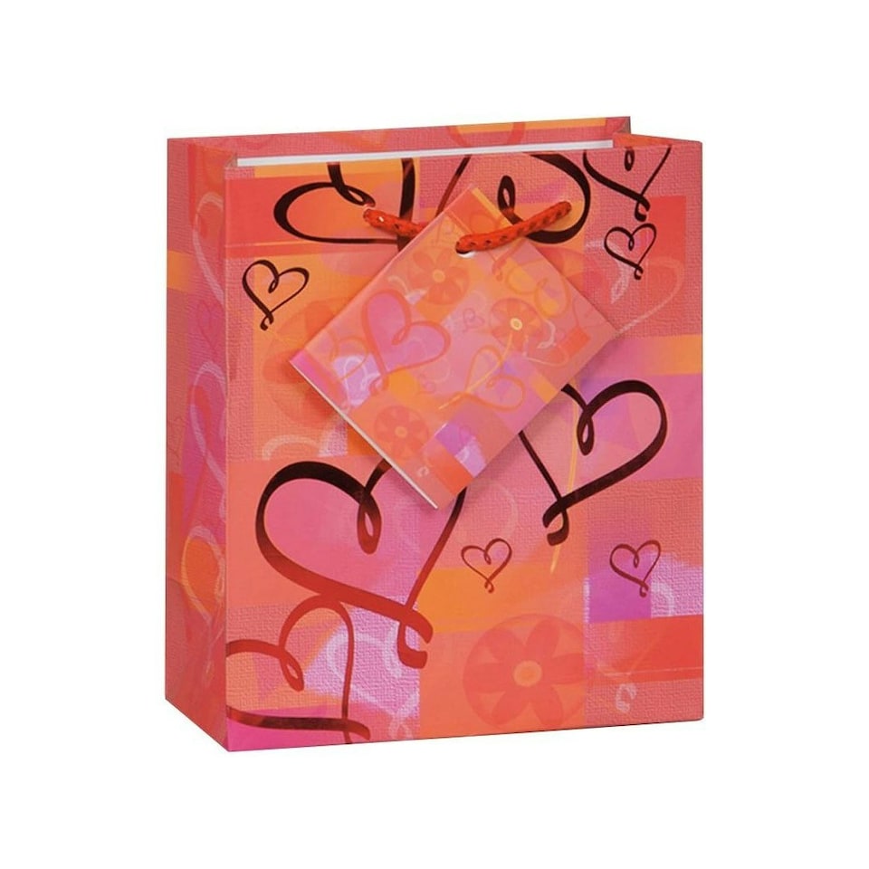 Unique Party Glowing Hearts Gift Bag - Orange - One Size