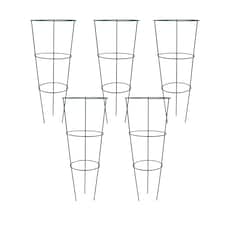 Conical Metal Garden Herbaceous Plant Support Rings (48cm) - Pack of 5