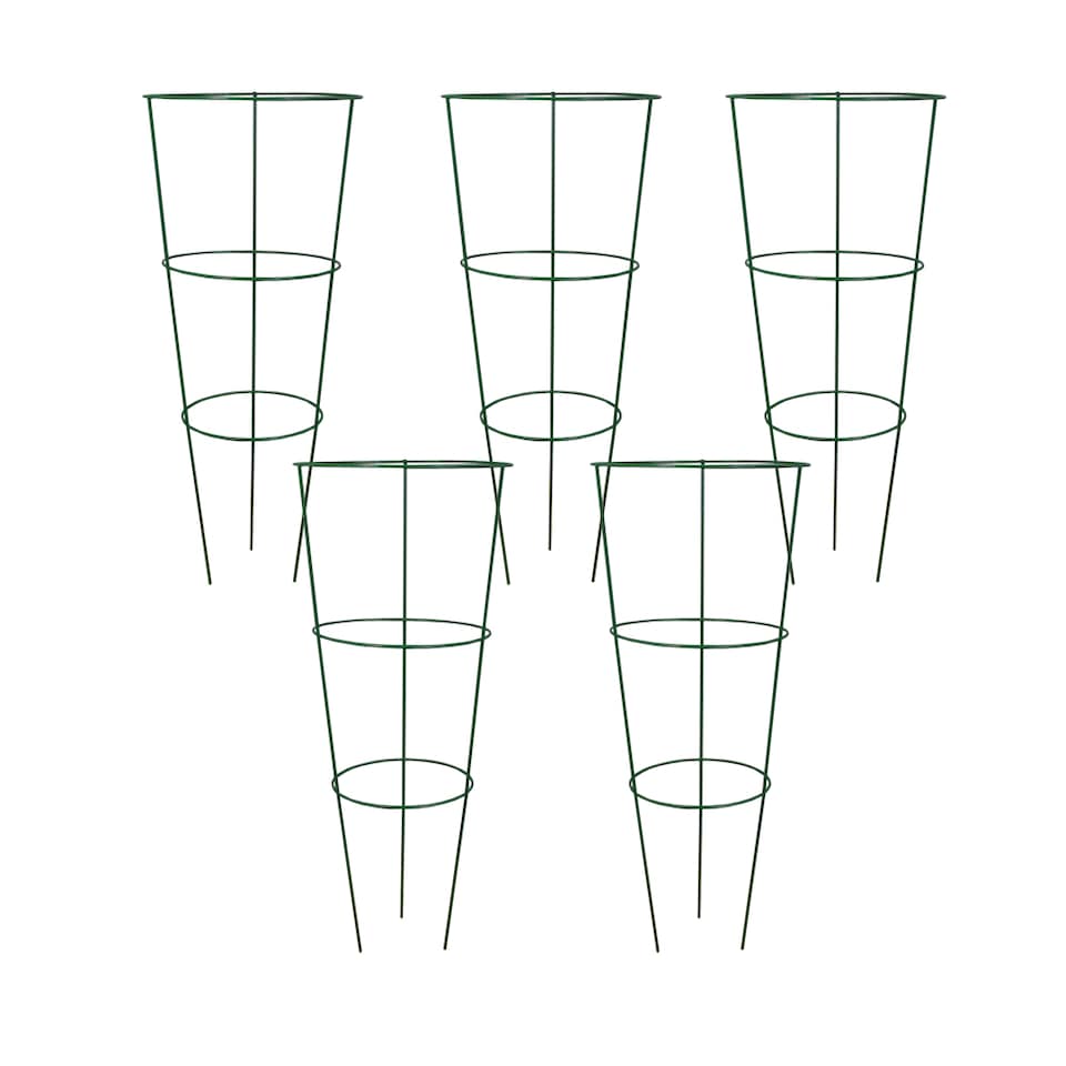 image 1 of Conical Metal Garden Herbaceous Plant Support Rings (48cm) - Pack of 5