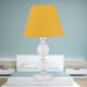image 3 of Chrome Two Ball Table Lamp with Ochre Yellow Shade Chrome | Red