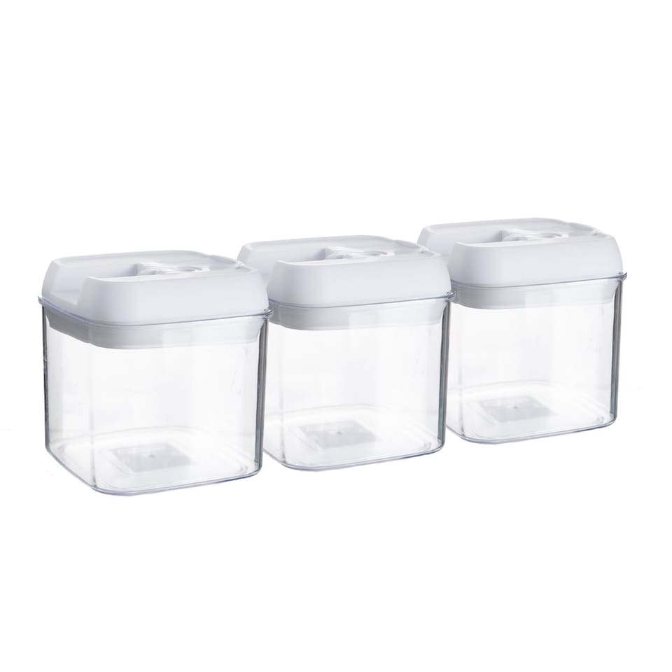 image 1 of Argon Tableware Flip Lock Plastic Food Storage Containers - 500ml - White - Pack of 3