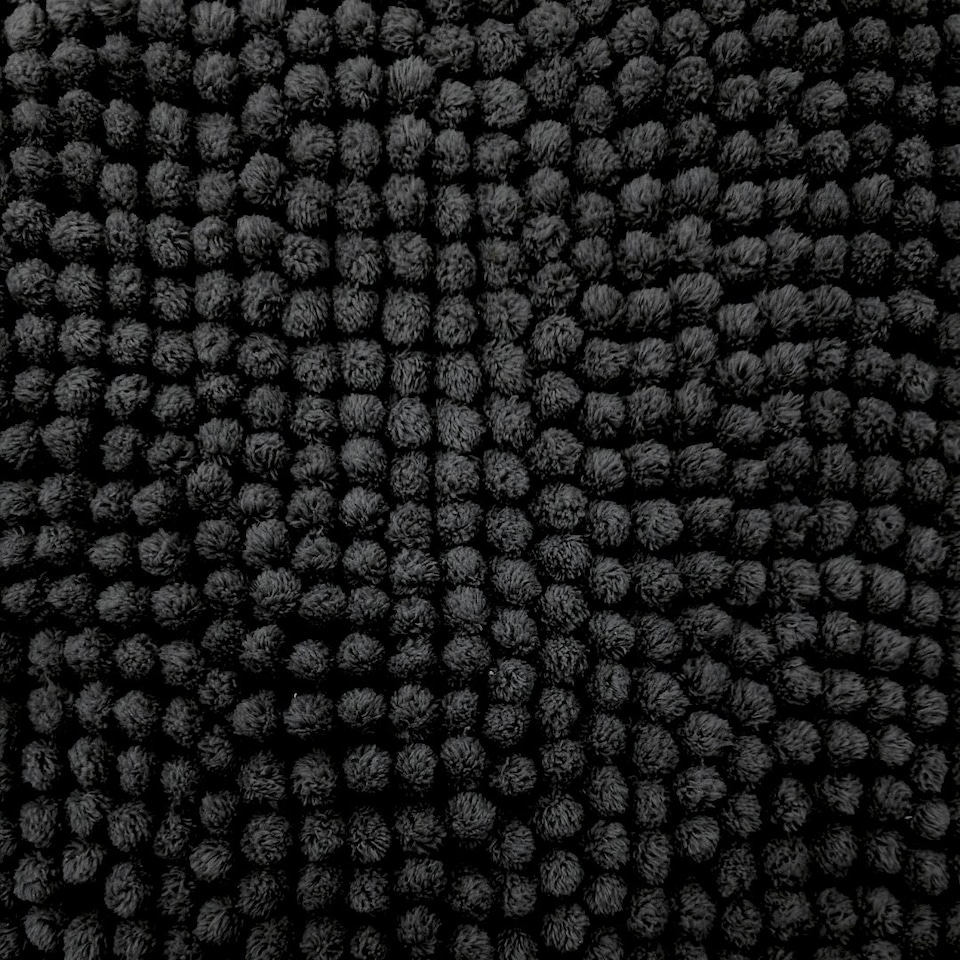 image 1 of Chenille Bobble Bath Mat Non-Slip 60 x 90cm - Black