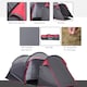 image 6 of Outsunny 3 Man Camping Tent with 2 Rooms Porch Vents Rainfly Weather-Resistant