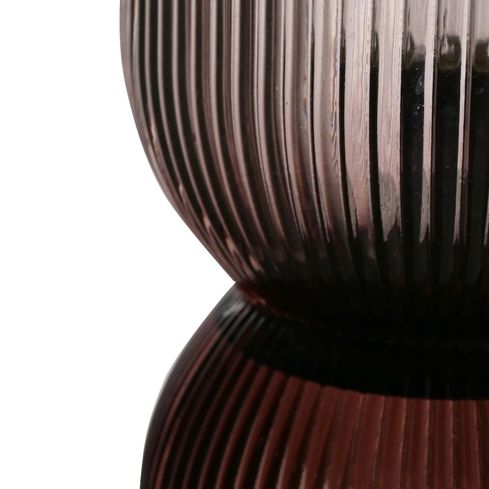 image 1 of Hestia Battery Operated Curved Glass Lamp Taupe