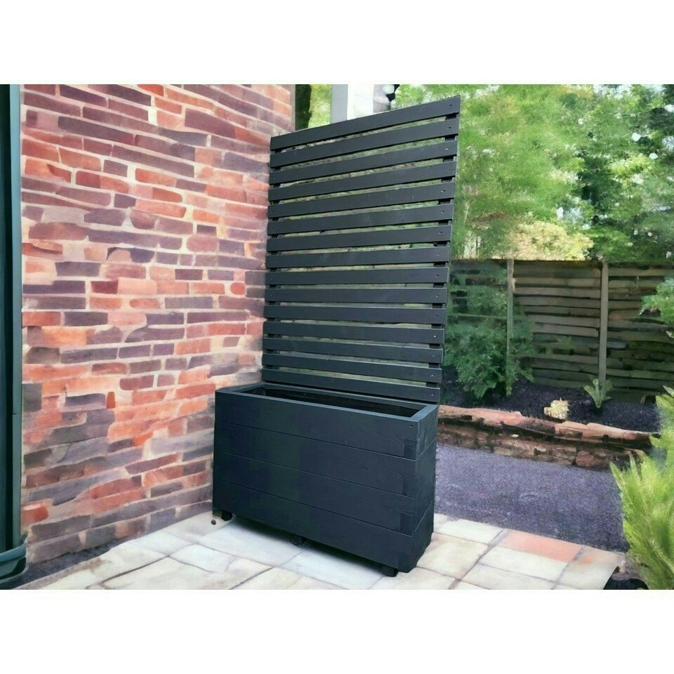 image 1 of Suffolk Planter and Trellis - (Painted Wooden Planter - Choice of Colours Available) - L150 x W40 x H180 cm | Brown