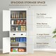 image 4 of HOMCOM Kitchen Storage Cabinet with Drawers, Cupboards and Shelves, White