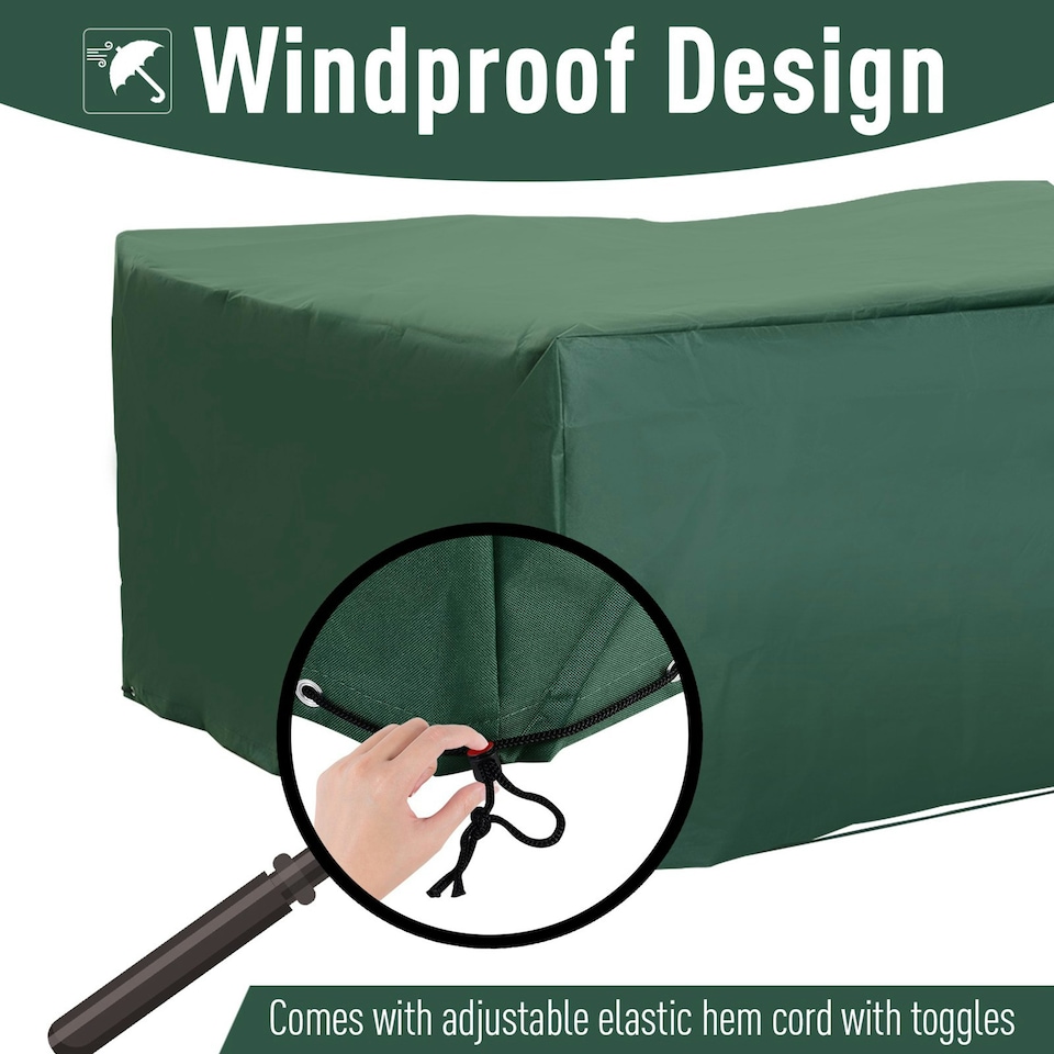 image 1 of Outsunny 205x145x70cm UV Rain Protective Cover For Garden Patio Rattan Furniture Grey | 210 x140 x80 cm
