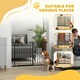 image 6 of PawHut Dog Gate Wide Stair Gate w/ Door Pressure Fit, 75-115W cm, Black
