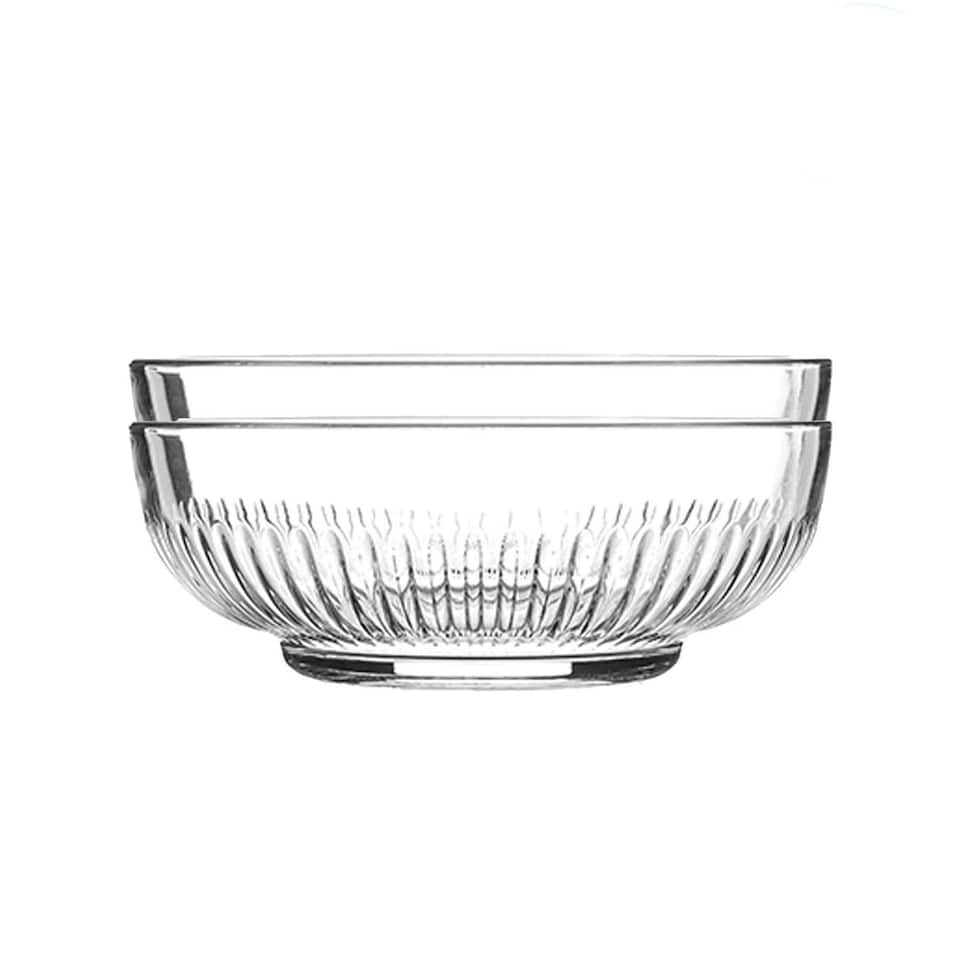 image 1 of Argon Tableware Campana Glass Serving Bowls - 17cm - Pack of 2 Clear