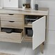 image 3 of Scandi 2 Door 3 Drawer Oak Sideboard - MDF - L45 x W125 x H77 cm - White Brown