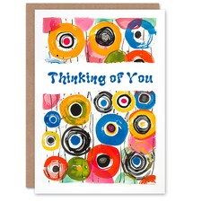 Miss You Kandinsky Style Bright Colourful Art Card