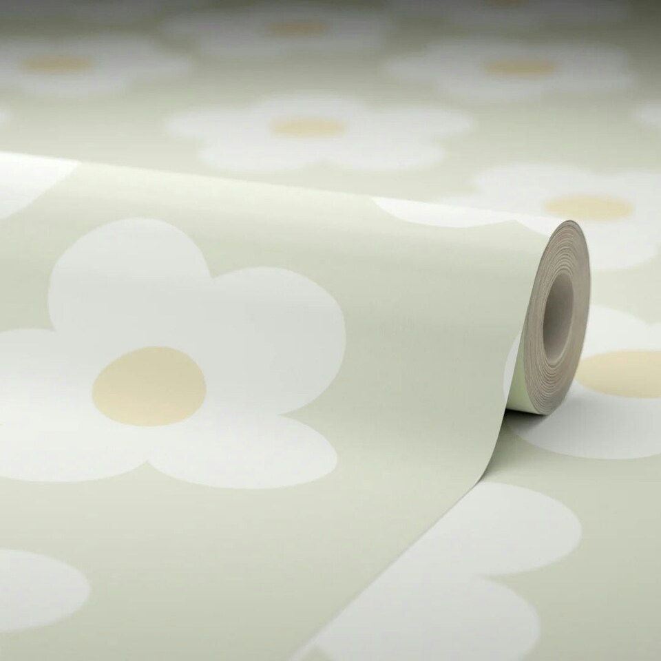 image 1 of Ditsy Daisy Wallpaper in Soft Green Multi