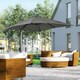 image 2 of Outsunny Square Cantilever Roma Parasol, 360-Degree Rotation, Grey