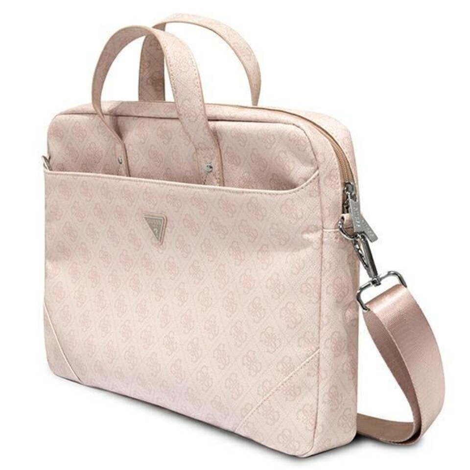 image 1 of Guess 4G Triangle Logo Laptop Bag 16 Rose Pink Saffiano - GUCB15P4TP