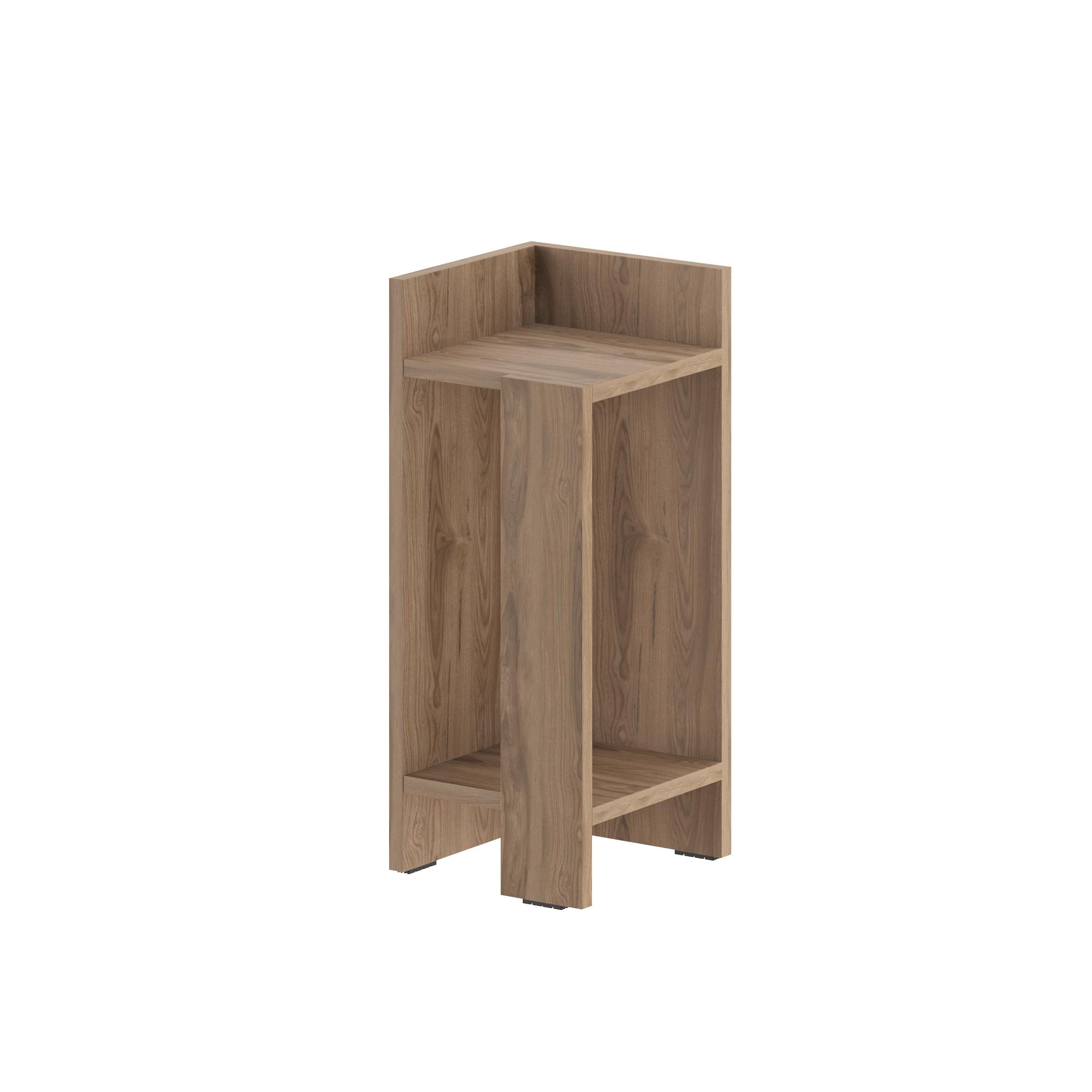 Decortie Elos' Modern Narrow Left Module Bedside Table Nightstand 25cm in Dark Brown | Size: 1 Pack
