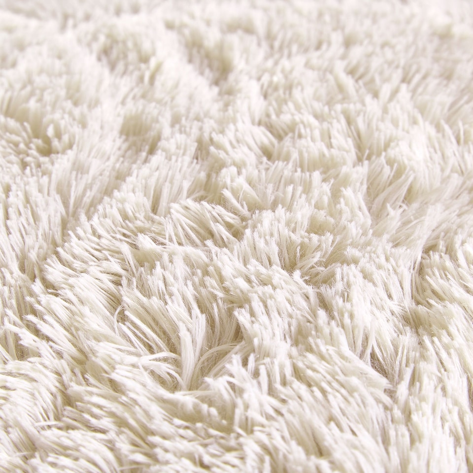 image 1 of Cuddly Deep Pile Faux Fur Duvet Cover Set | Cream