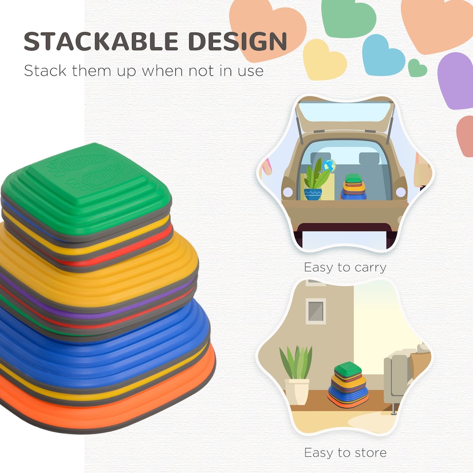 image 1 of AIYAPLAY Balance Stepping Stones, 11-Piece Sensory Toy for Ages 3-8 Years