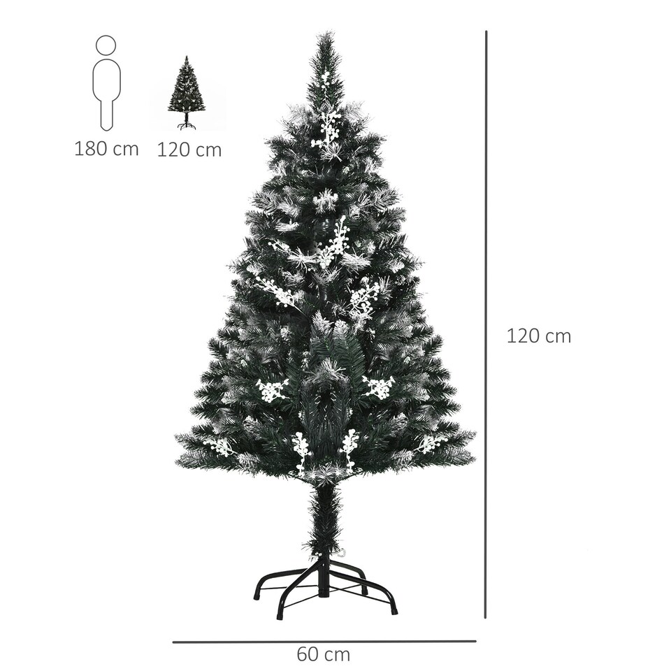 image 1 of HOMCOM 4FT Artificial Snow Dipped Christmas Tree Xmas Decoration