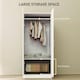 image 3 of HOMCOM Wardrobe for Bedroom, Double Wardrobe with Hanging Rail, White