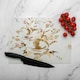 image 2 of Golden Flower Print Glass Chopping Board | Multi