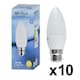 image 3 of ValueLights 10 Pack B22 White Plastic Candle LED 4W Warm White 3000K 400lm Light Bulb