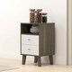 image 8 of HOMCOM Bedside Tables Set of 2, Modern Nightstand with 2 Drawers and Open Cubby