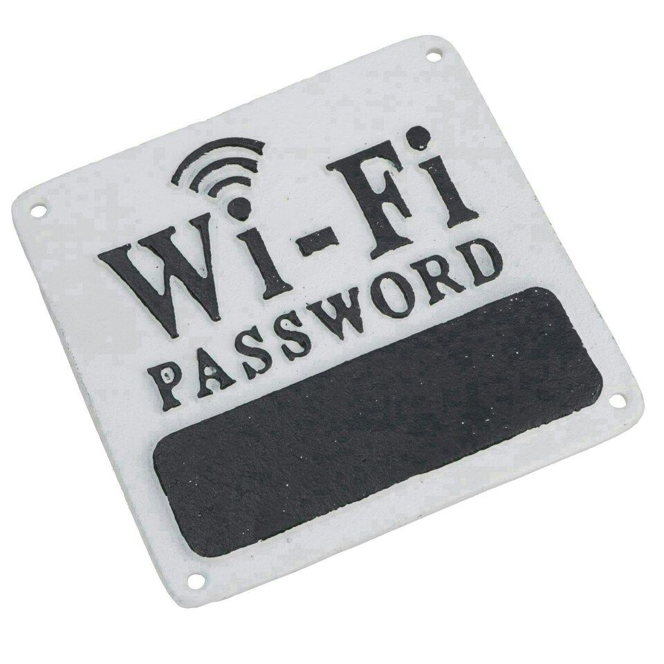 image 1 of Wi-Fi Password Cast Iron Sign Plaque Wall Door House Hotel Bar Cafe Shop Pub