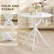 image 5 of HOMCOM 80cm Round Dining Table, Industrial Kitchen Table with Steel Legs | White | White | 80 x 80 x 75 cm