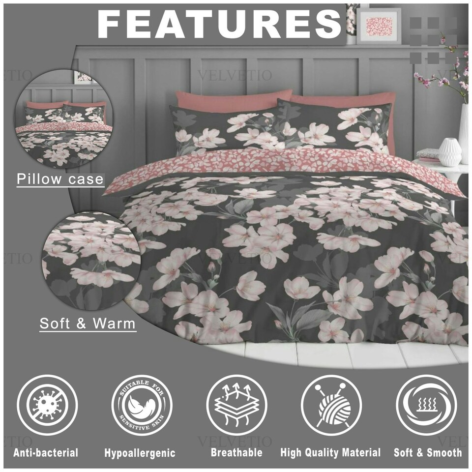 image 1 of VELVETIO Ezekiel Complete Duvet Cover Set with Fitted Sheet Printed Bedding Quilt Multi | King