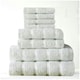 image 4 of VELVETIO 8 Piece Towel Bale Set Boston Shiny Stripe Pattern - 100% Cotton, 450 GSM Silver