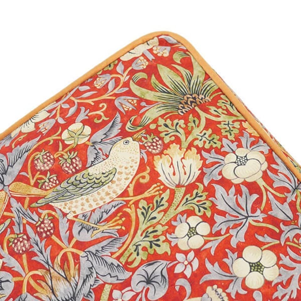 image 1 of Morris & Co Strawberry Thief Burgundy Medium Dog Mattress