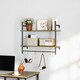 image 8 of HOMCOM Wall Shelf Unit with 4 Hooks for Living Room, Entryway, Grey