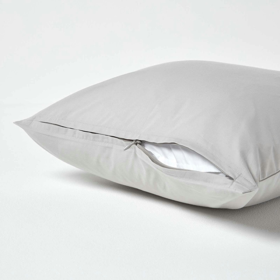 image 1 of Homescapes Silver Grey European Size Egyptian Cotton Pillowcase 200 TC - 40 x 40 cm