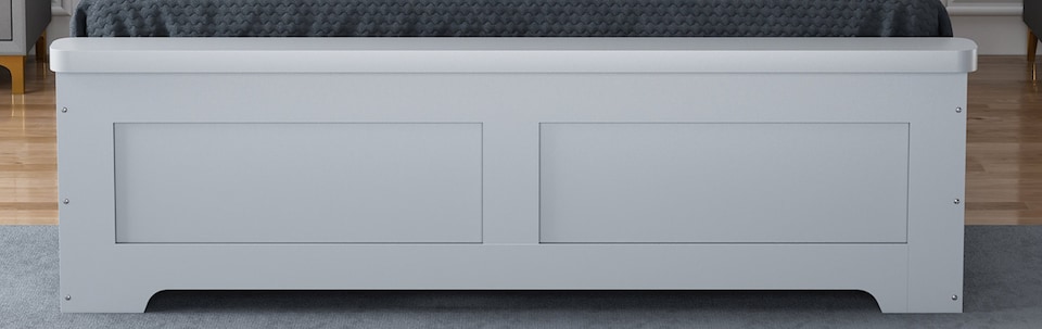 image 1 of 4ft6 Double 4 drawer storage, Solid,strong,grey painted wood bed frame.Wooden bedstead | Grey | Double