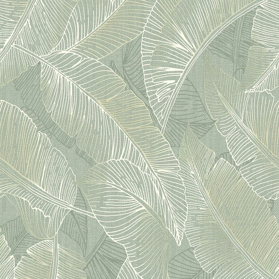 image 1 of Belgravia Anaya Leaf Wallpaper - Green - 10m x 53cm Green