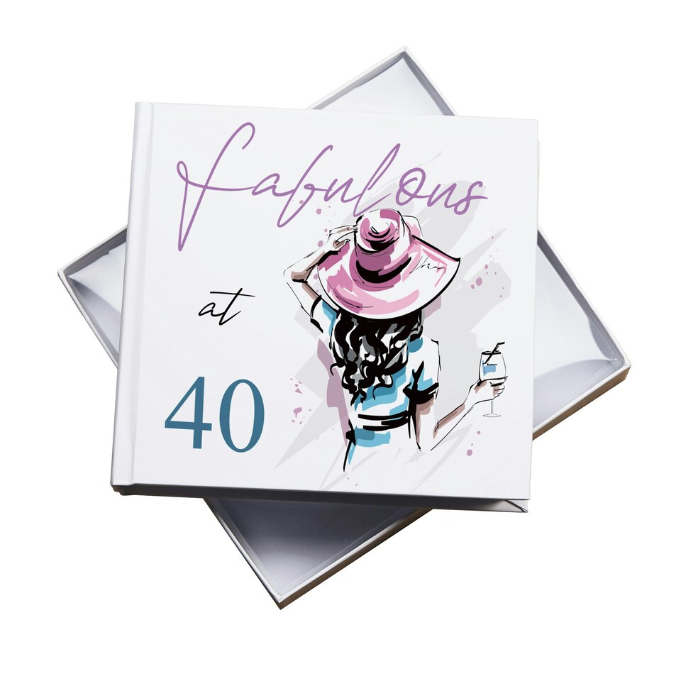 image 1 of Fabulous at 40 Birthday Photo Album Gift 50 x 6" x 4" Photos White