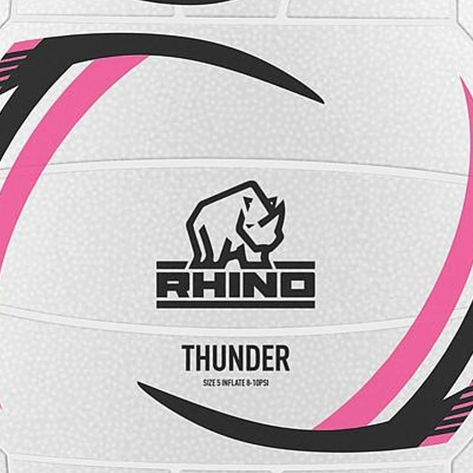 image 1 of Rhino Thunder Netball - White/Pink/Black - 5 (UTRD1624)