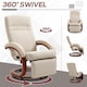 image 5 of HOMCOM Manual Recliner Swivel Reclining Chair with Footrest Armrests Beige