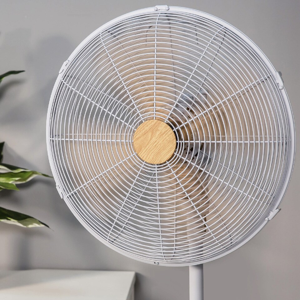 image 1 of Russell Hobbs RHMPF1601WDG Pedestal Fan Cooling Grey Scandinavian Wood Effect