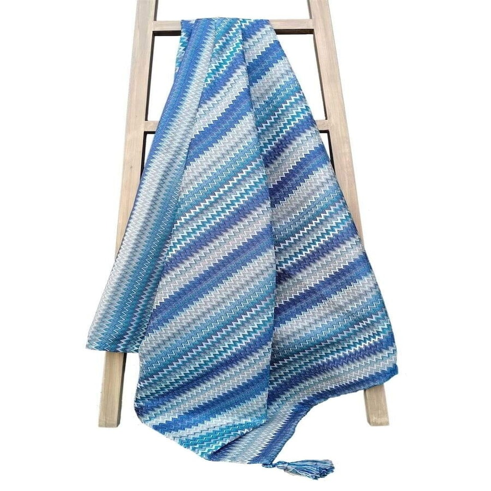 Mia Bohemian Throw in Teal | Blue | Blue