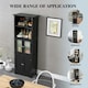 image 2 of COSTWAY Bathroom Storage Cabinet 2 Doors Display Organizer Black Black