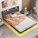 image 4 of COSTWAY King Size Floating Bed Frame with Charging Grey