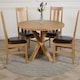 image 2 of Oregon Round Oak Dining Table with 4 Princeton Oak Chairs Brown